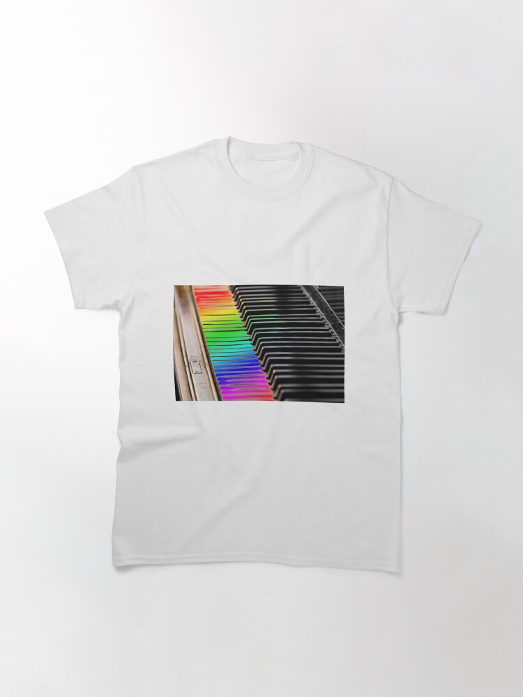 Thumbnail 2 of 7, Classic T-Shirt, Rainbow Piano Keys designed and sold by Warren Paul Harris.