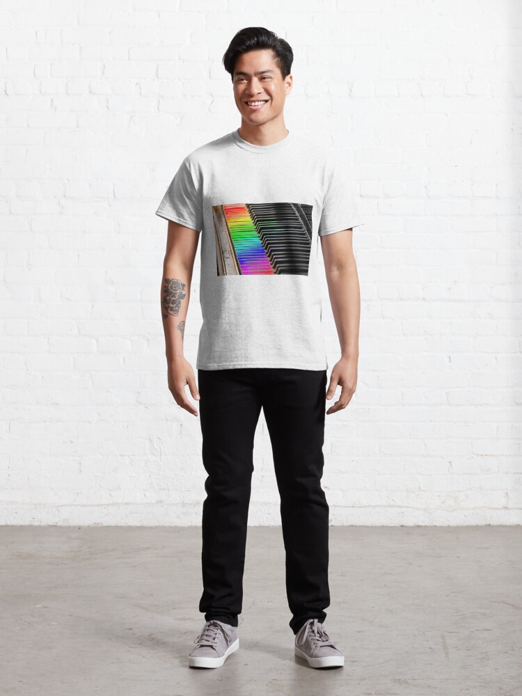 Thumbnail 3 of 7, Classic T-Shirt, Rainbow Piano Keys designed and sold by Warren Paul Harris.