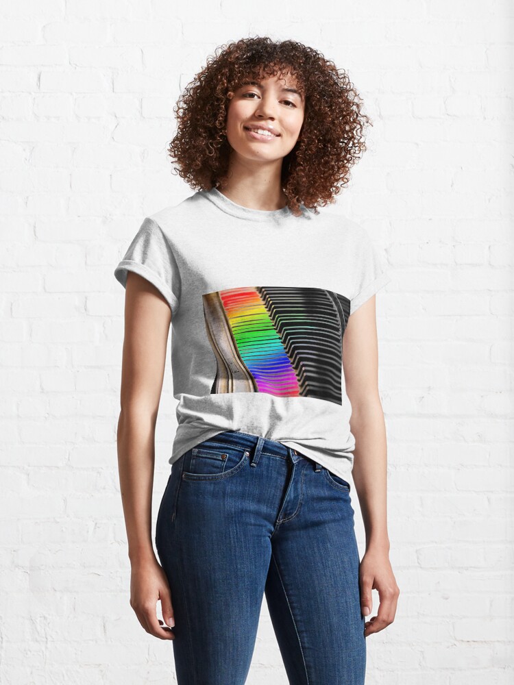 Thumbnail 4 of 7, Classic T-Shirt, Rainbow Piano Keys designed and sold by Warren Paul Harris.