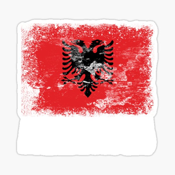 ALBANIA Vintage Albanian PLASTIC FLAG 7,5 x 5 cm 