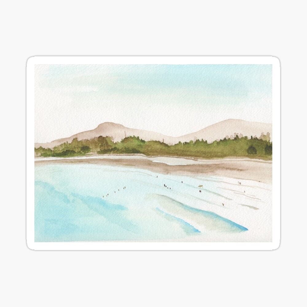 Watercolor Beach Scene Art Board Print By Abatron95 Redbubble