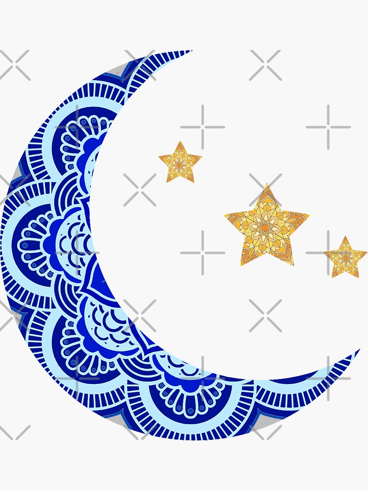 "moon and stars" Sticker for Sale by pgracew Redbubble