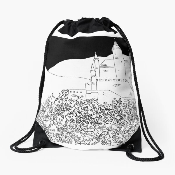 Sleeping Beauty's Castle Drawstring Bag
