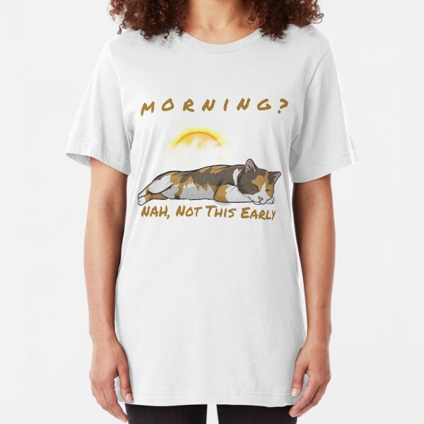 Calico cat sleeping through morning Slim Fit T-Shirt