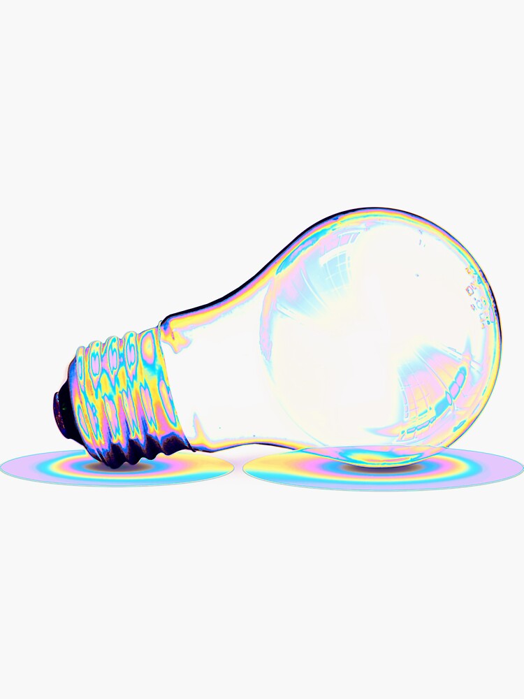 Thumbnail 3 of 3, Sticker, Holo Light Bulb Black designed and sold by dinaaaaaah.
