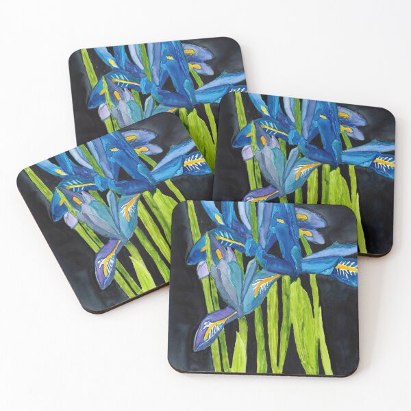 Item preview, Wild Dwarf Irises Watercolor on Yupo designed and sold by The Elderberry Blossom.
