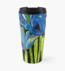 Wild Dwarf Irises Watercolor on Yupo Travel Mug
