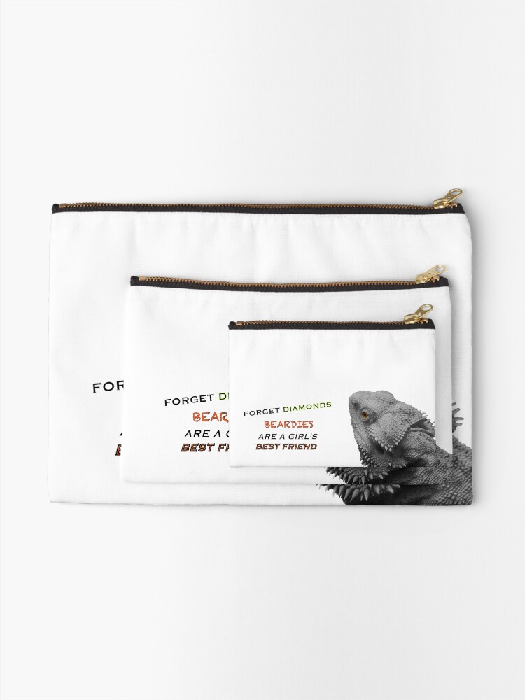 Alternate view of Forget Diamonds - Beardies Are A Girls Best Friend Zipper Pouch