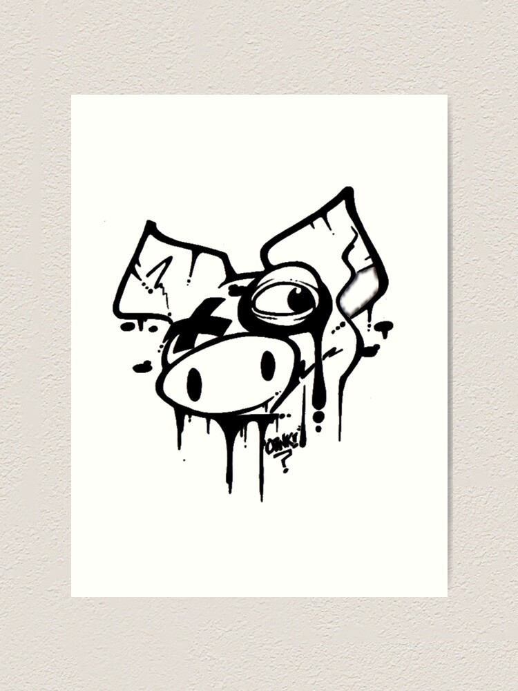 Oink Drips Graffiti Pig Street Art Design Art Print By