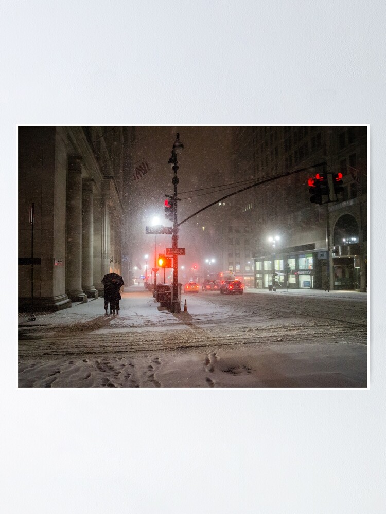 Winterromantik Verschneite Nacht In New York City Poster Von Vgucwaphoto Redbubble