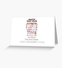 David Bowie: Aladdin Sane song titles Greeting Card