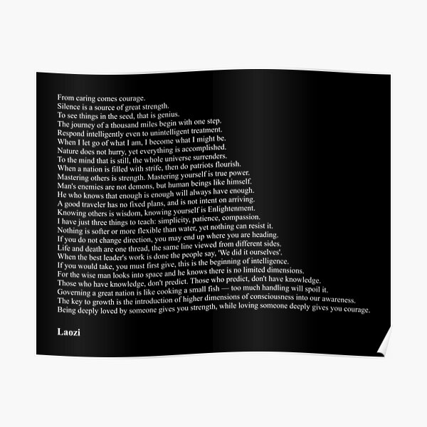 Poster Laozi Zitate Redbubble