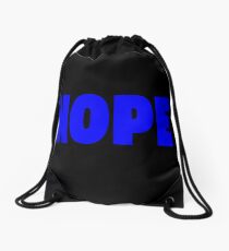 Nope Blue Drawstring Bag