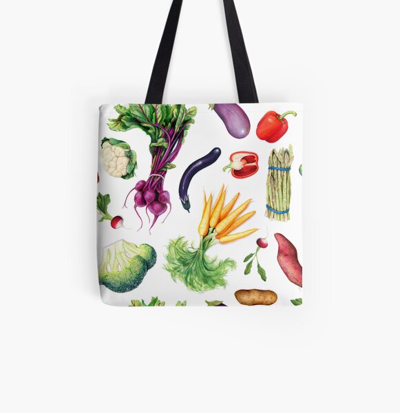 Vivacious Veggies All Over Print Tote Bag