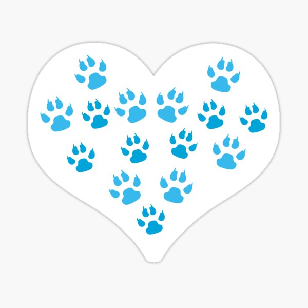 Heart with Paw Prints Design - I love Dogs Sticker