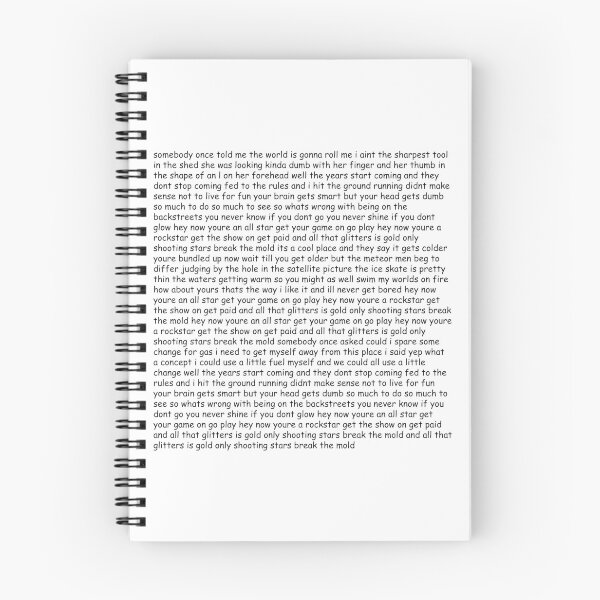 Item preview, Smash Mouth - All Star lyrics designed and sold by munkedyr123.