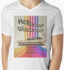 Hallo Wisconsin T-Shirt mit V-Ausschnitt