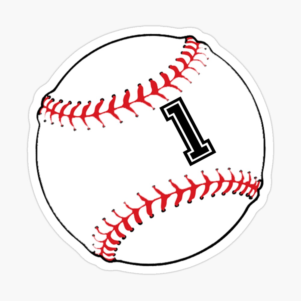 Baseball Style Number 1 With Seam Sticker