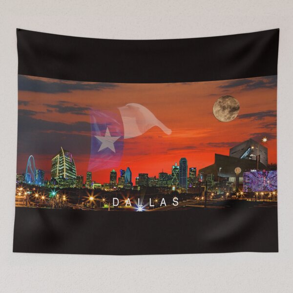 Item preview, DALLAS Sunrise Skyline Supermoon and Text designed and sold by Warren Paul Harris.