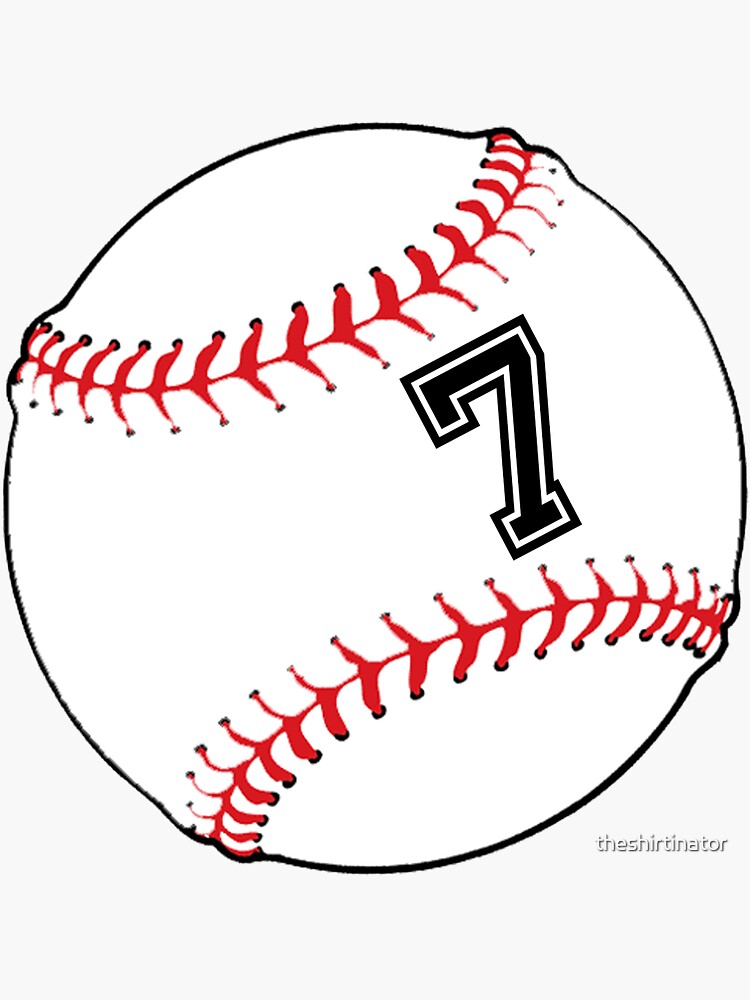 "Baseball Player Jersey No 7 Back Number 7 Ball Sport Sticker Gift