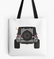 Jeep Wave Back View - Gray (Grey) Jeep Tote Bag
