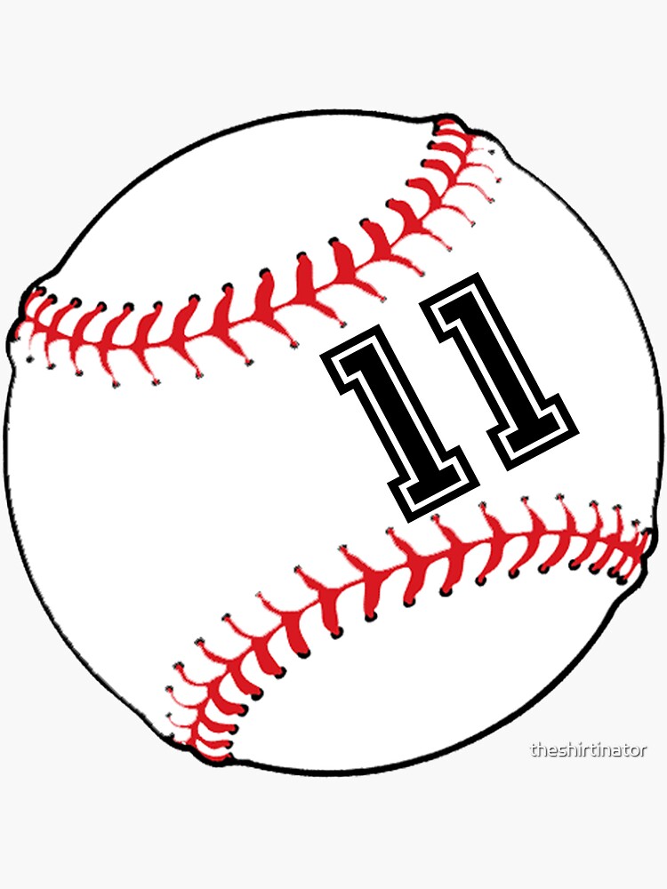 Number 11 Baseball #11 Sticker for Sale by melsens