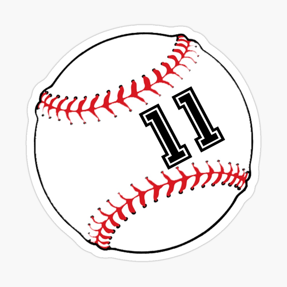 Baseball Player Jersey No 11 Back Number #11 Ball Sport Sticker Gift  Sticker for Sale by theshirtinator