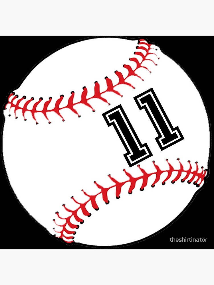Baseball Player Jersey No 11 Back Number #11 Ball Sport Sticker Gift | Pin