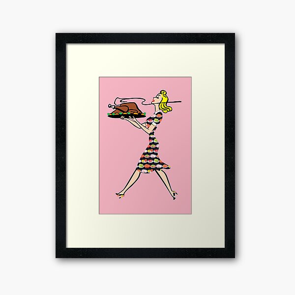 Item preview, thanksgiving 1950s blonde housewife designed and sold by Gossip Rag.