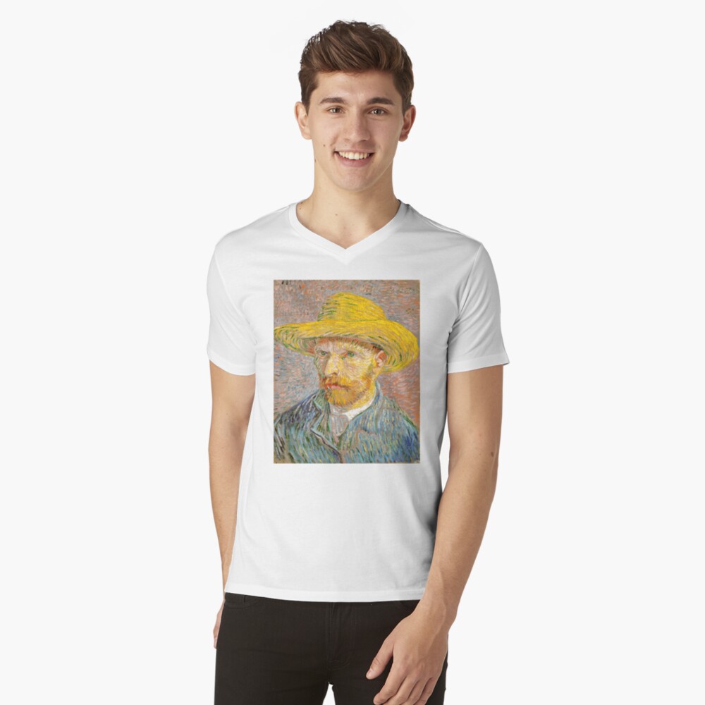 Self-Portrait with a Straw Hat, Vincent van Gogh Large organic tote bag 