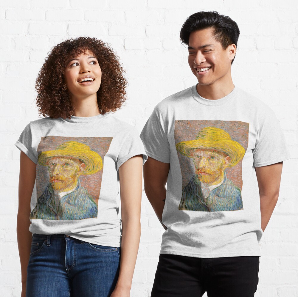 Self-Portrait with a Straw Hat, Vincent van Gogh Large organic tote bag 