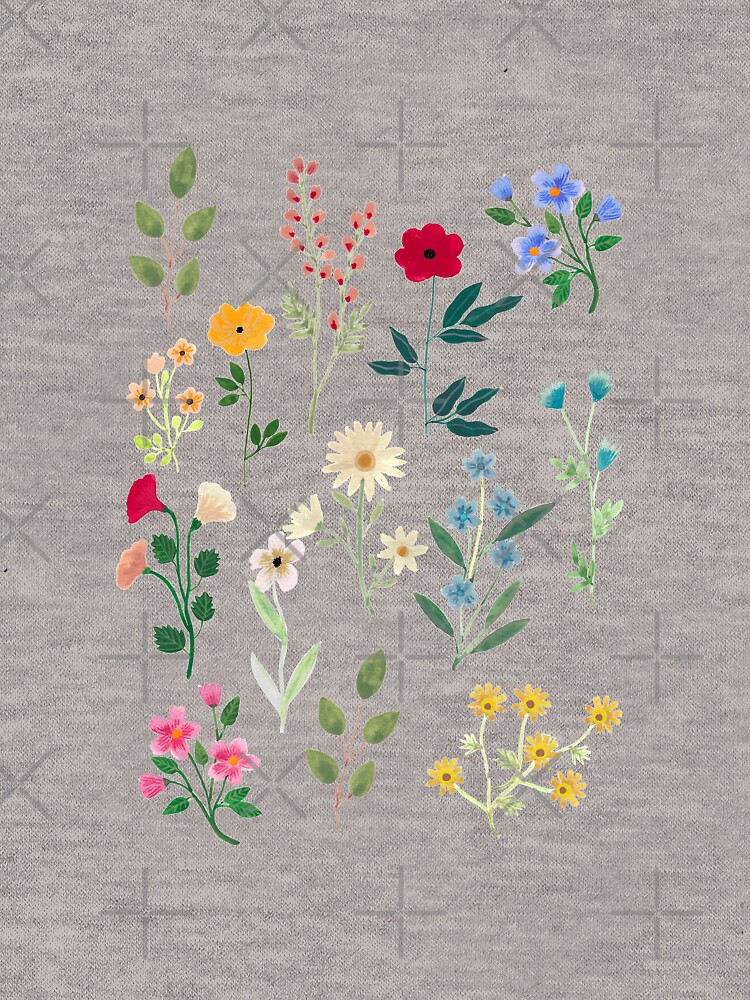 Aperçu 5 sur 5. Sweat à capuche léger avec l'œuvre Botanicals de printemps créée et vendue par artiisan.