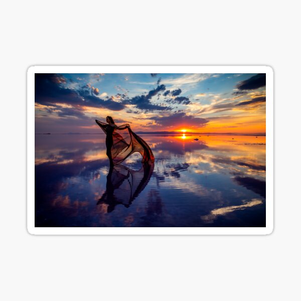 Mary's Salty Sunset (with fabric) Sticker