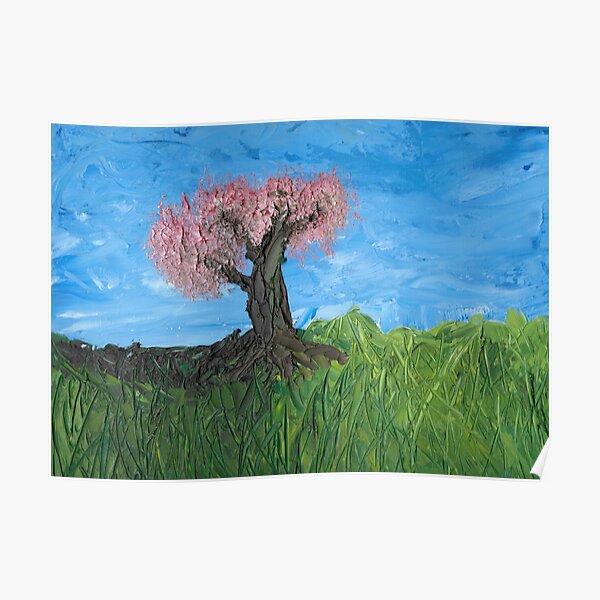 The Pink Broccoli Tree In Spring Poster