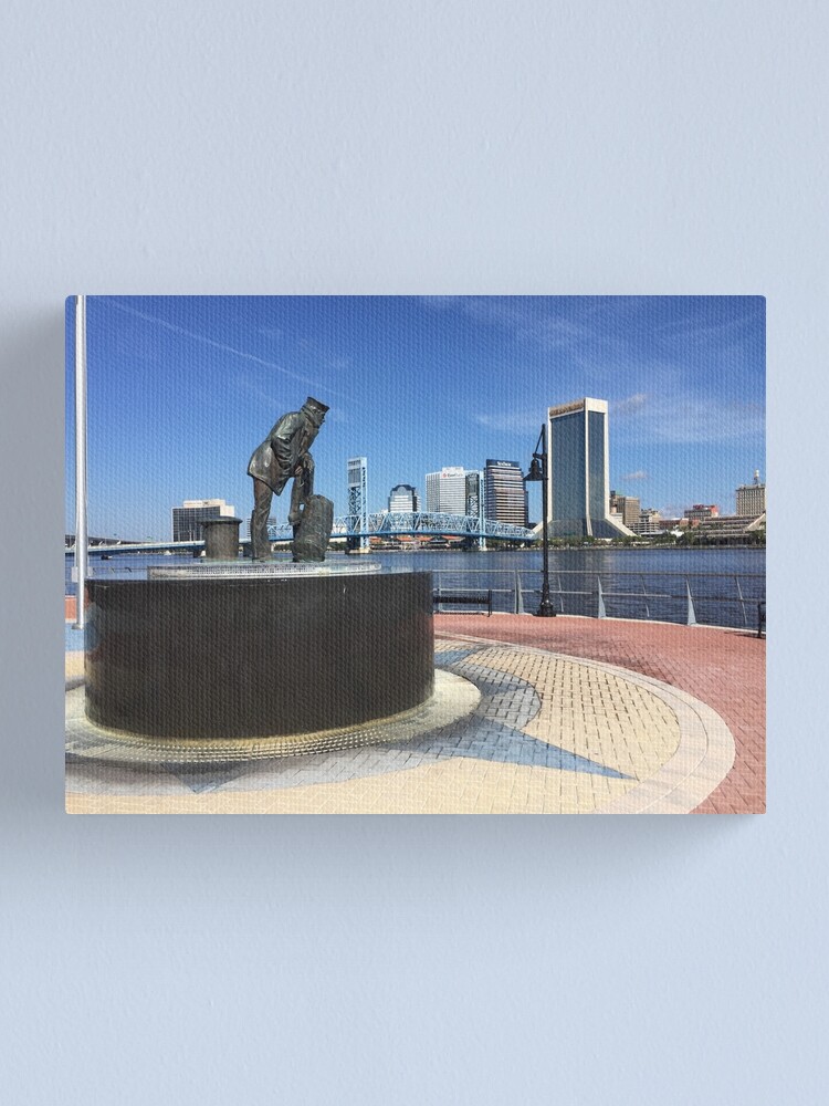 "The Lone Sailor Statue, Jacksonville, Florida" Canvas Print by