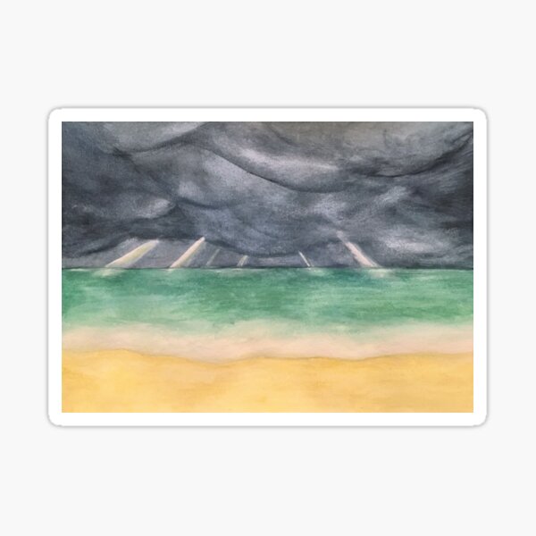 Calm Between the Storms - original painting by mjh, 09-08-2018 Sticker