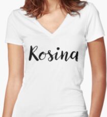 Rosina - Custom Wife Daughter Girl Stickers Shirts Women's Fitted V-Neck T-Shirt