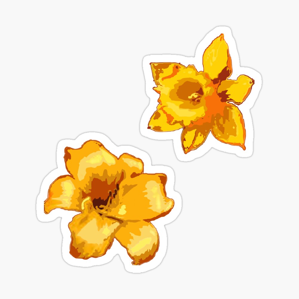 two golden flower drawing designs