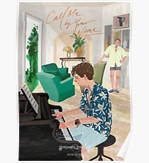 Call Me By Your Name Drawing - Elio playing the Piano Poster