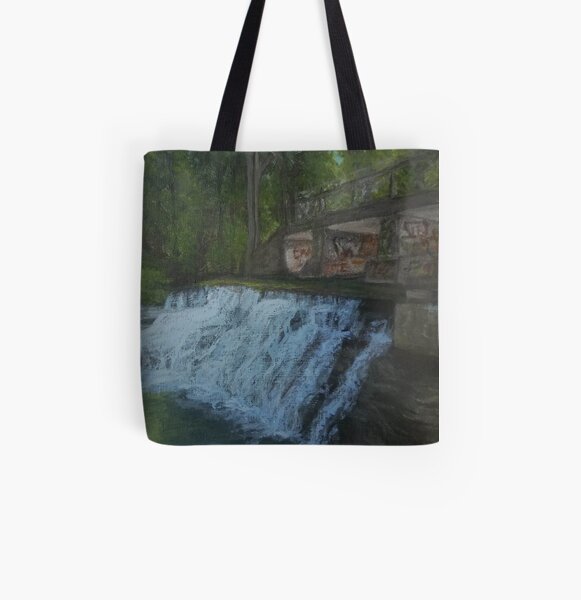 Papermill Falls by Laura Jaen All Over Print Tote Bag
