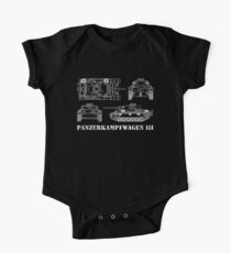 Panzer III German Army Tank Blueprint WWII One Piece - Short Sleeve