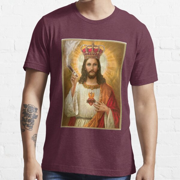 Cigar Smoker Jesus Religious Christian Art Portrait Essential T-Shirt