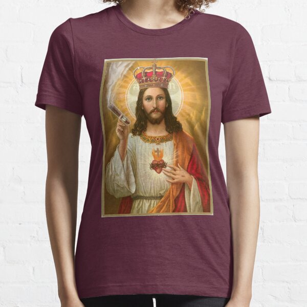Cigar Smoker Jesus Religious Christian Art Portrait Essential T-Shirt