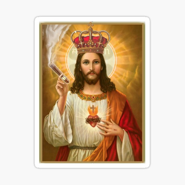 Item preview, Cigar Smoker Jesus Religious Christian Art Portrait designed and sold by Lisa Rotenberg.