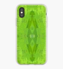 green burlap pattern iPhone Case