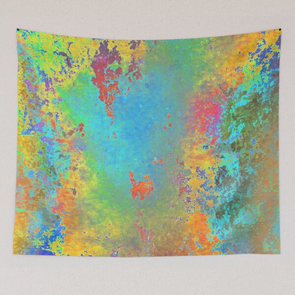 Item preview, At Dawnlight - Digital Abstract Splatter Painting Gold, Blue, Orange, Red designed and sold by artandsoul38.