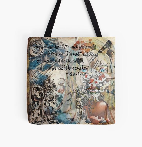 Alice in Wonderland We're All Mad Messenger Bag – 28th Street Beach Variety