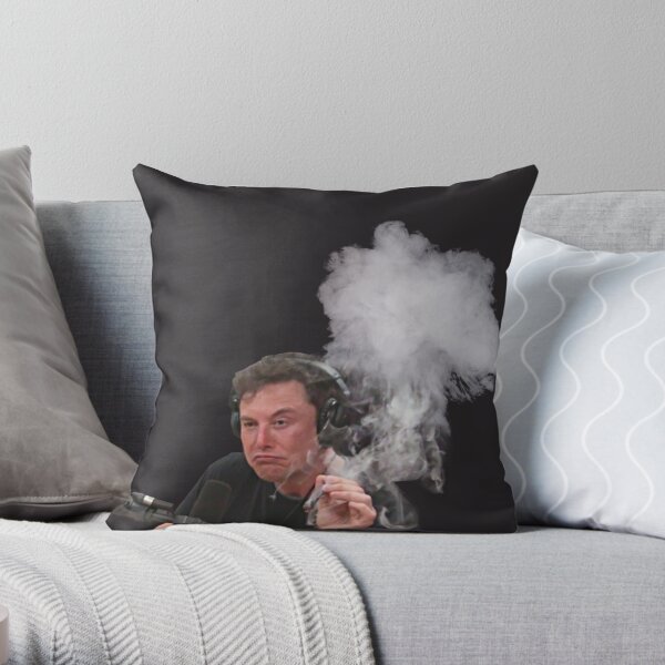 Elon Musk Smokes Throw Pillow