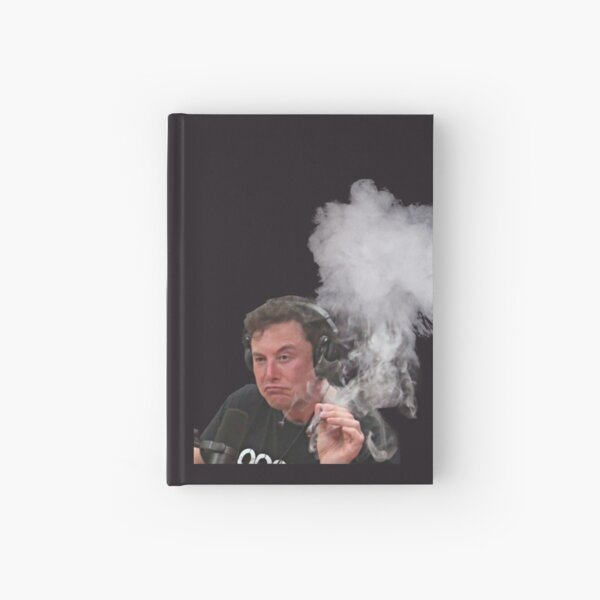 Elon Moschus raucht Notizbuch