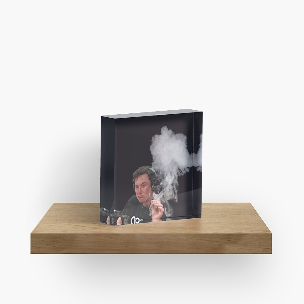 Elon Musk Smokes Acrylic Block